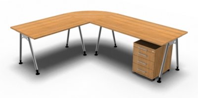 Schreibtisch-Kombination A972 Buche